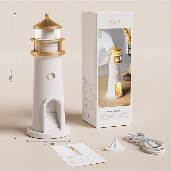 Lighthouse Högtalare Bluetooth Lampa Månskugga Stämningsljus Bästa Gåvan