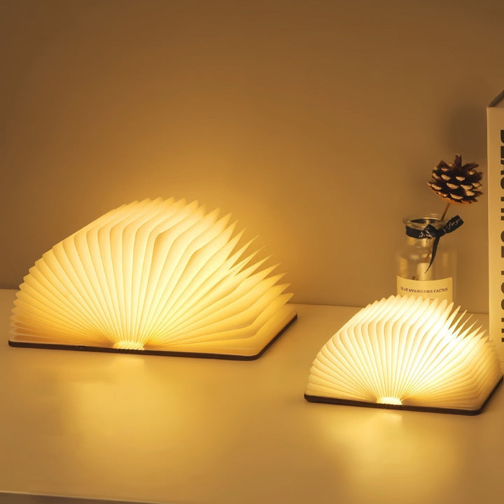 📖 Trä boklampa - För skrivbord, studie, present, dekoration, ljus