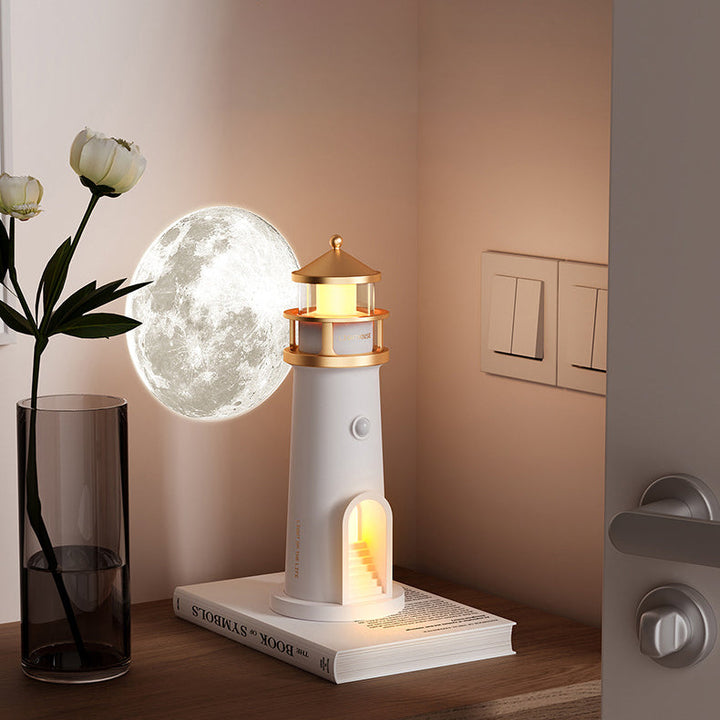 Lighthouse Högtalare Bluetooth Lampa Månskugga Stämningsljus Bästa Gåvan