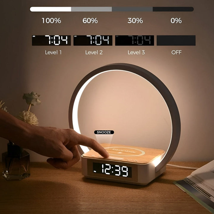 Designad Nattlampa med Laddare och Mjuk Väkningsfunktion - LumoRise