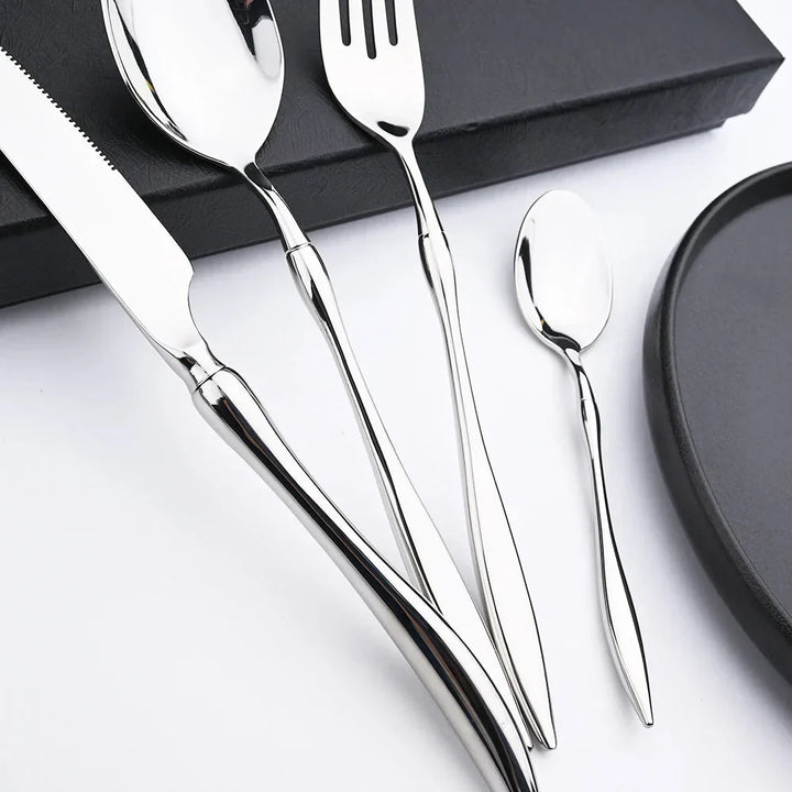 Vintage bestickset i rostfritt stål, spegelbestickset |