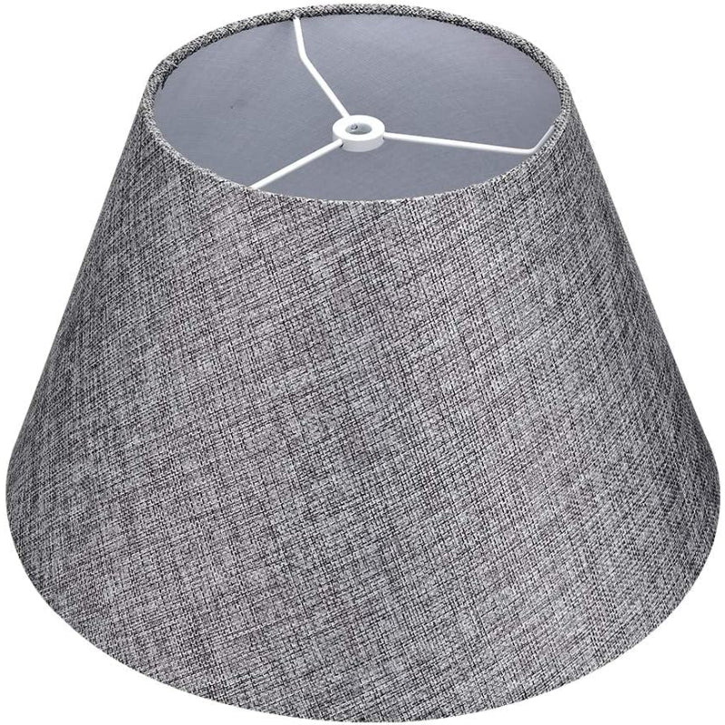 Medium lampskärm, fatformad tyg lampskärm för bordslampa och golvlampa, 7x13x7.8 tum, naturlig ventilerad linne, handgjord, spindel (vit)