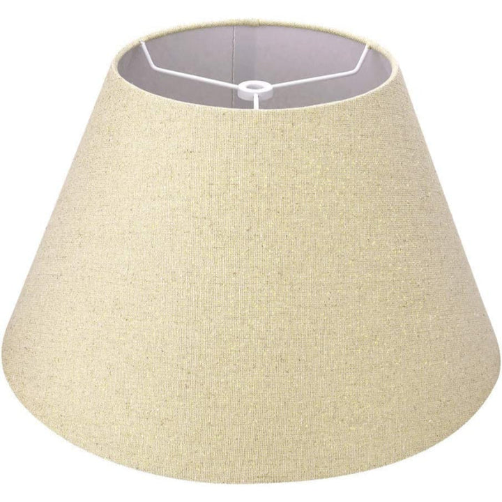 Medium lampskärm, fatformad tyg lampskärm för bordslampa och golvlampa, 7x13x7.8 tum, naturlig ventilerad linne, handgjord, spindel (vit)