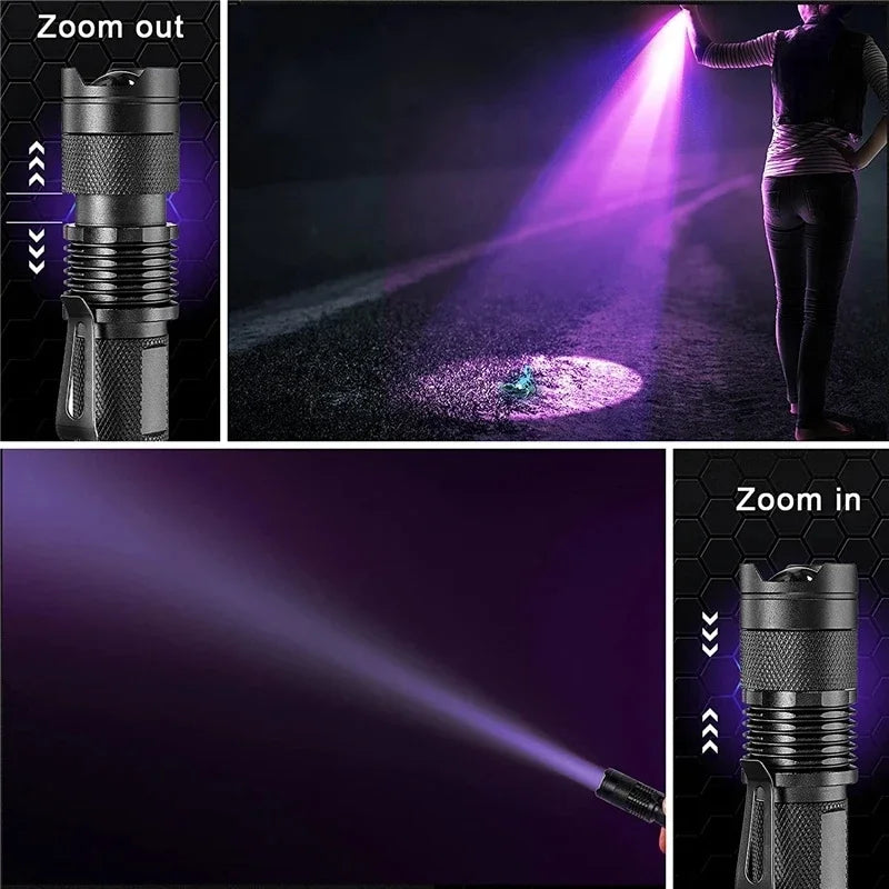 LED UV Ficklampa - Ultraviolet Inspektionslampa för Detektering av Husdjursurin och Fläckar