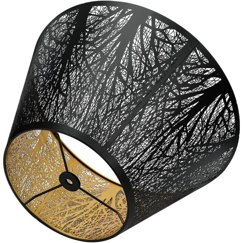 Medium lampskärm, fatformad tyg lampskärm för bordslampa och golvlampa, 7x13x7.8 tum, naturlig ventilerad linne, handgjord, spindel (vit)