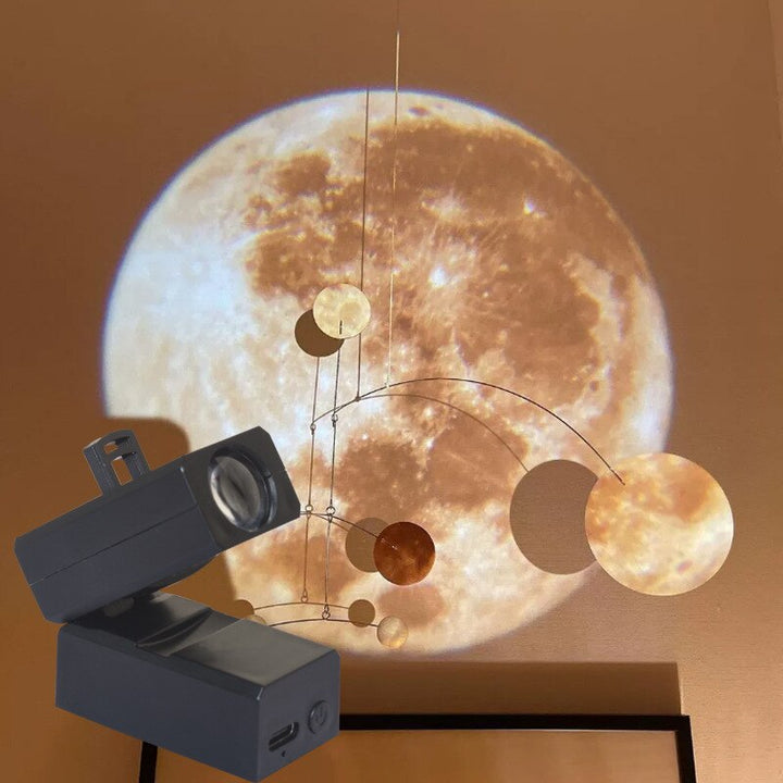 Jord &amp; Måne Projektorlampa | LED Nattljus | Kosmisk Atmosfär med Flera Läge