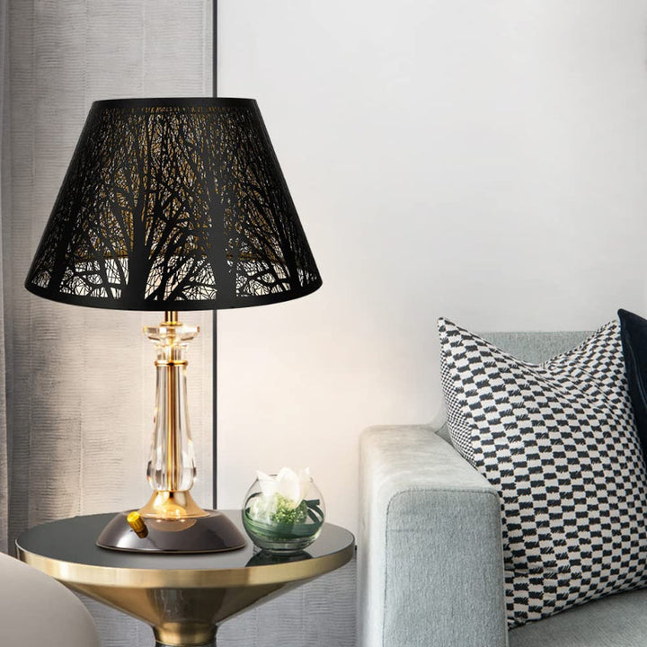 Medium lampskärm, fatformad tyg lampskärm för bordslampa och golvlampa, 7x13x7.8 tum, naturlig ventilerad linne, handgjord, spindel (vit)