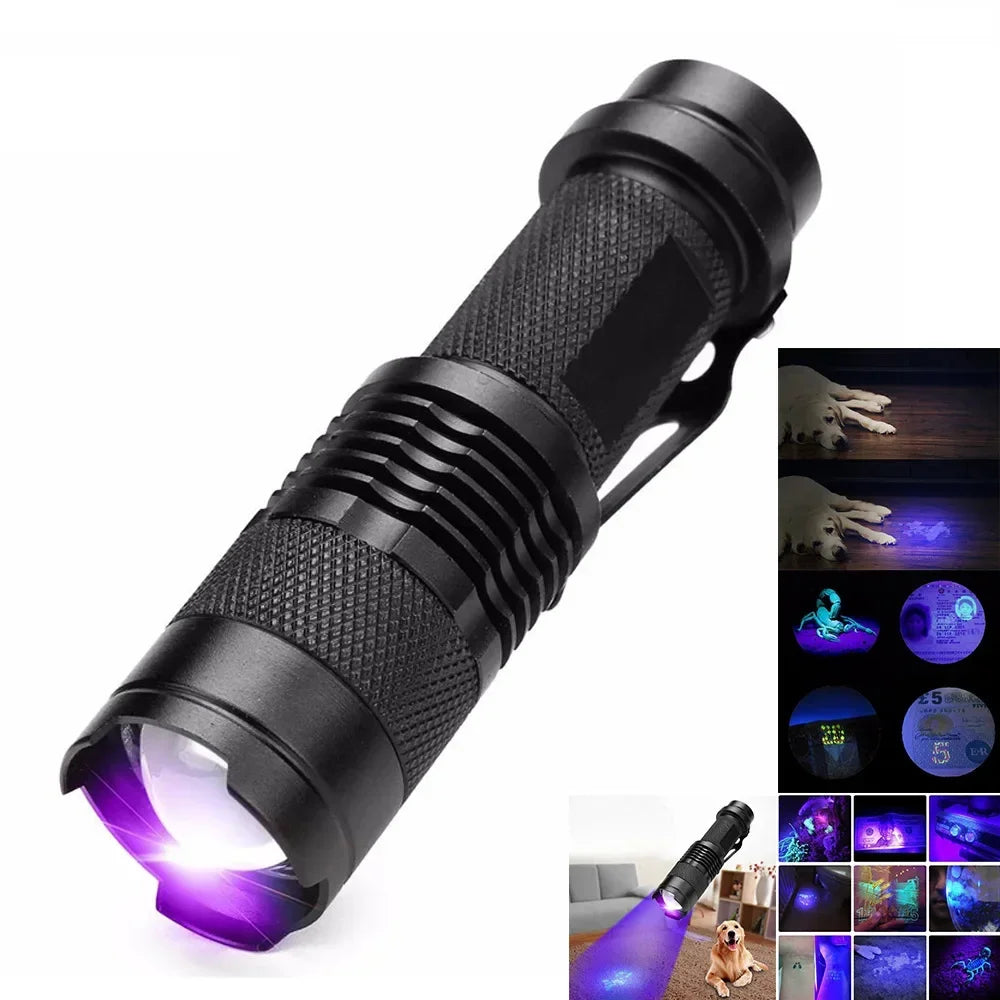 LED UV Ficklampa - Ultraviolet Inspektionslampa för Detektering av Husdjursurin och Fläckar