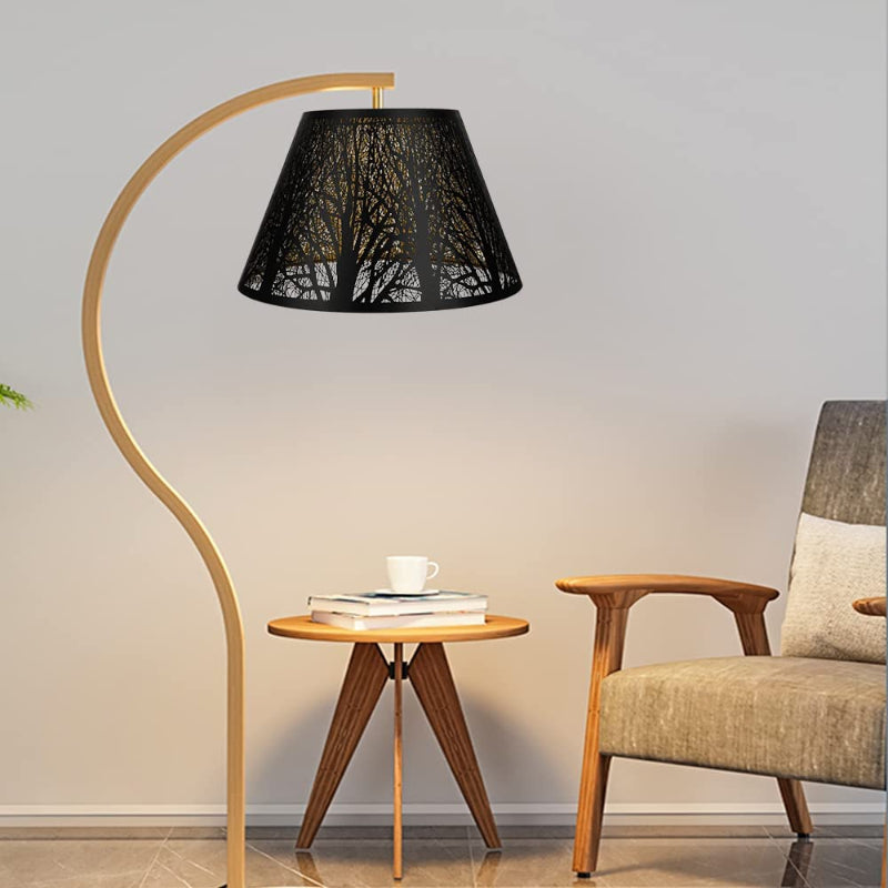 Medium lampskärm, fatformad tyg lampskärm för bordslampa och golvlampa, 7x13x7.8 tum, naturlig ventilerad linne, handgjord, spindel (vit)