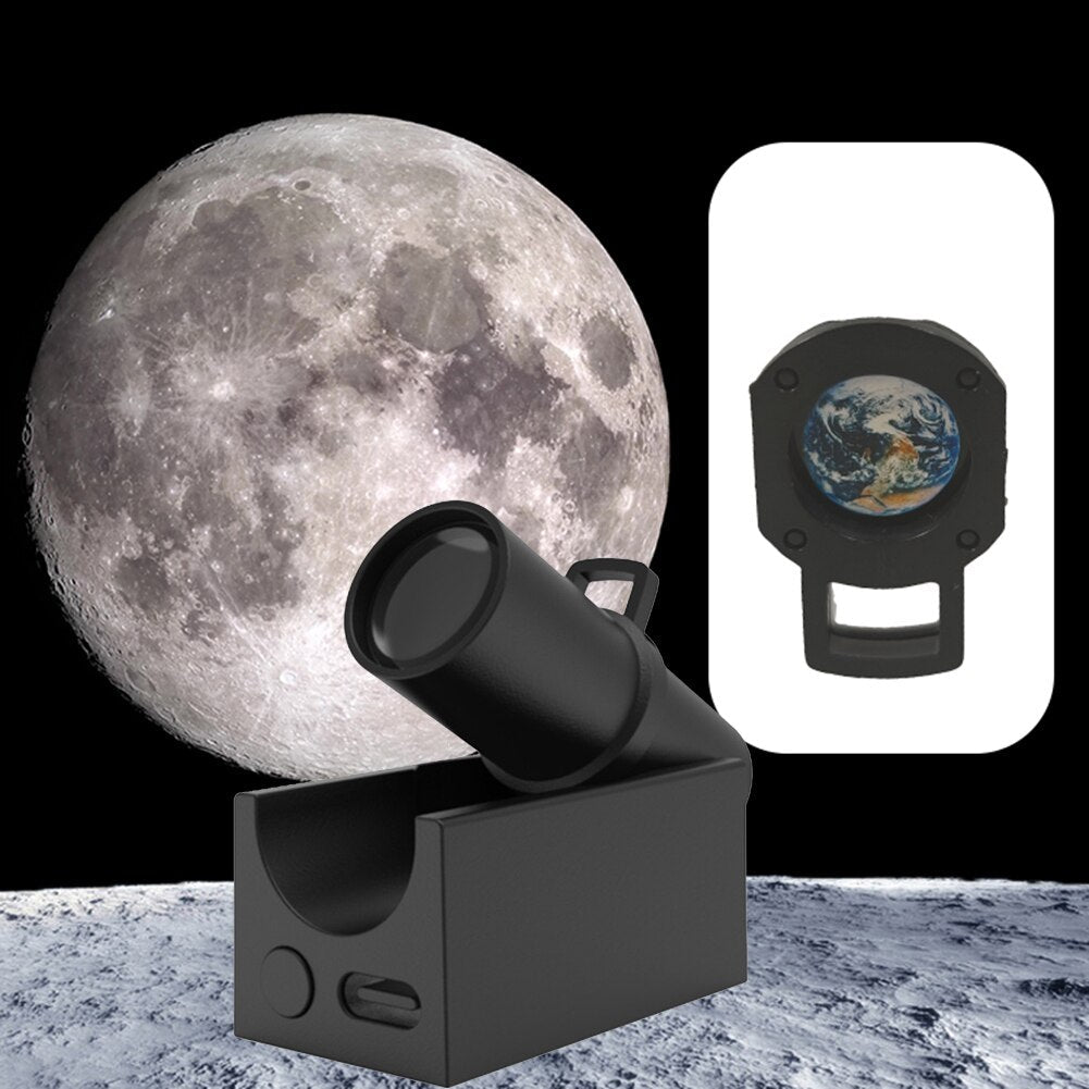 Jord &amp; Måne Projektorlampa | LED Nattljus | Kosmisk Atmosfär med Flera Läge