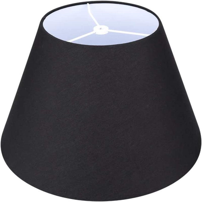 Medium lampskärm, fatformad tyg lampskärm för bordslampa och golvlampa, 7x13x7.8 tum, naturlig ventilerad linne, handgjord, spindel (vit)