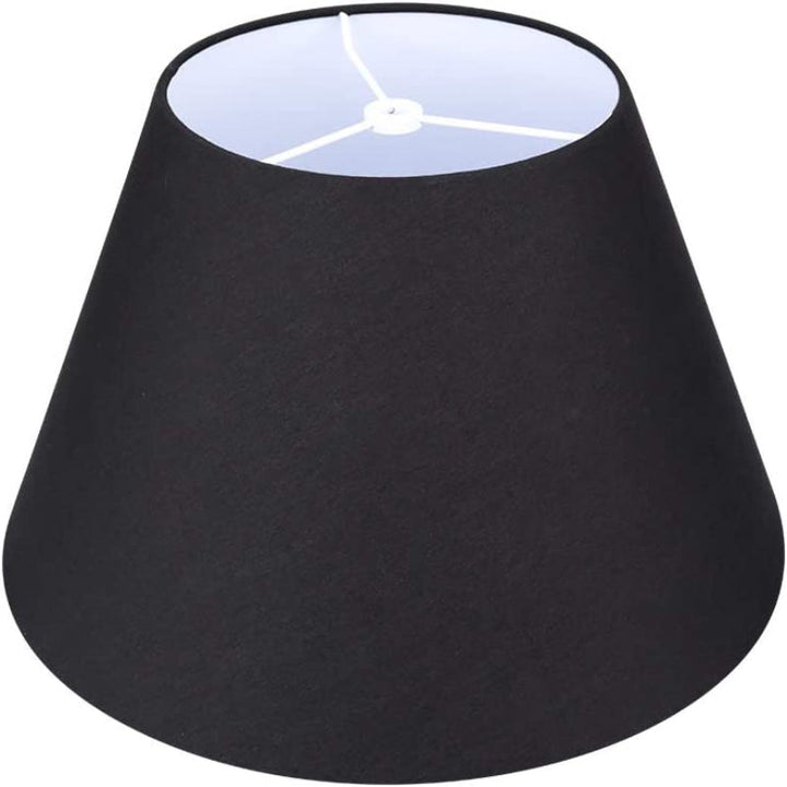 Medium lampskärm, fatformad tyg lampskärm för bordslampa och golvlampa, 7x13x7.8 tum, naturlig ventilerad linne, handgjord, spindel (vit)