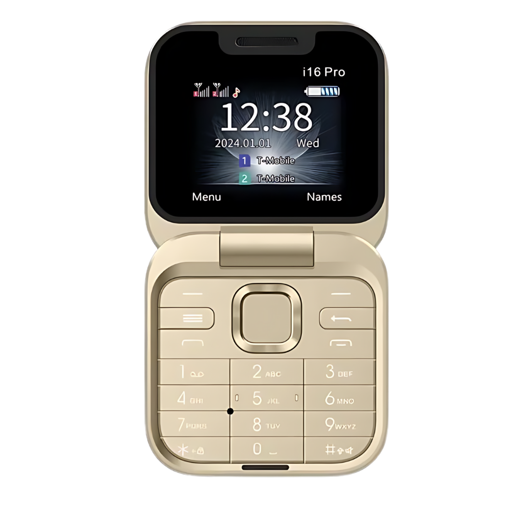 Liten hopfällbar mobiltelefon med dubbla SIM-kort