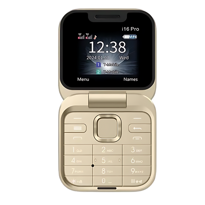 Liten hopfällbar mobiltelefon med dubbla SIM-kort