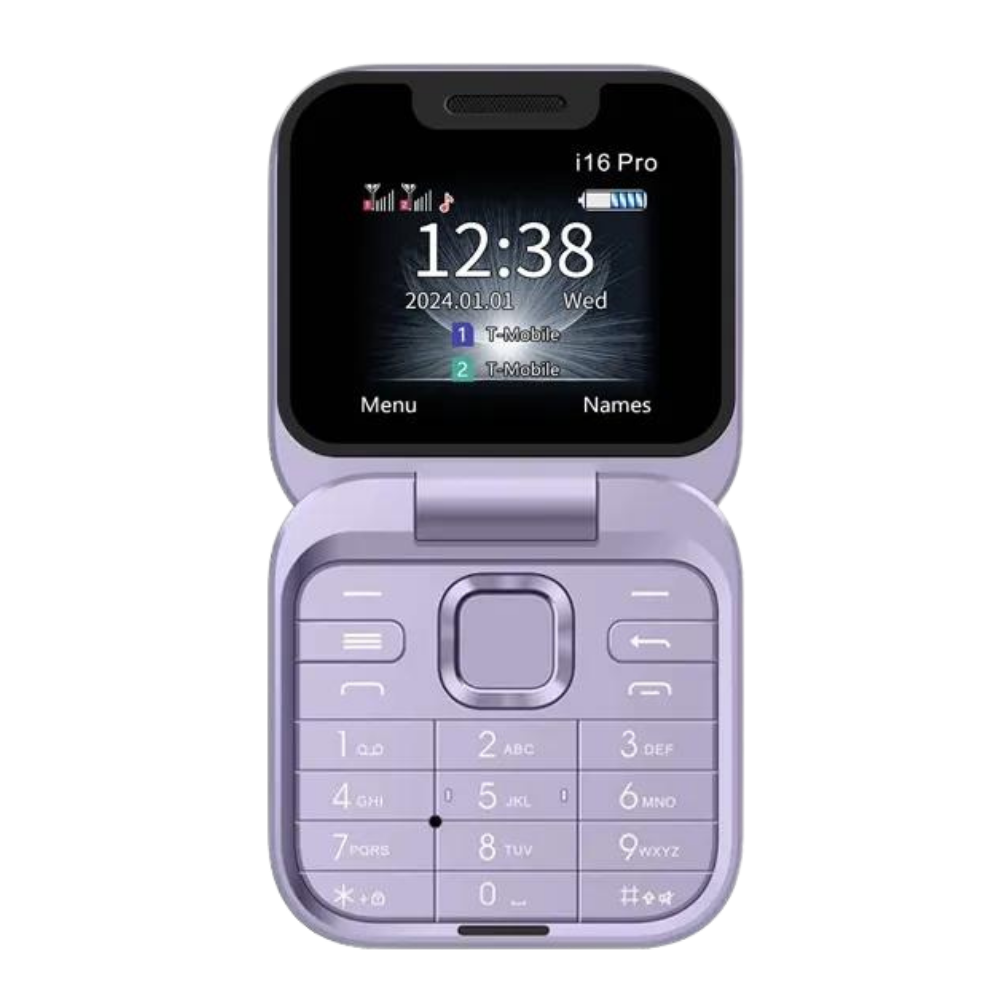 Liten hopfällbar mobiltelefon med dubbla SIM-kort