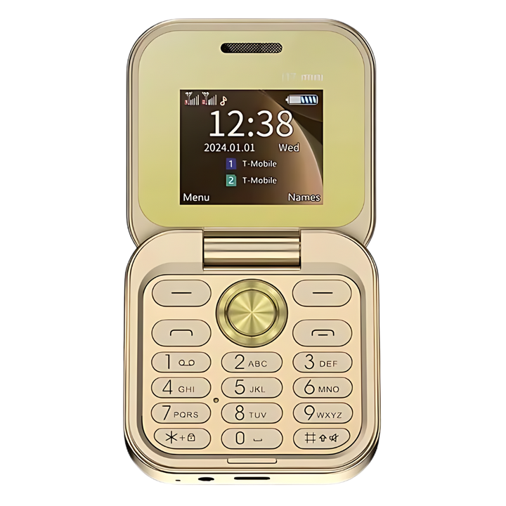 Liten hopfällbar mobiltelefon med dubbla SIM-kort