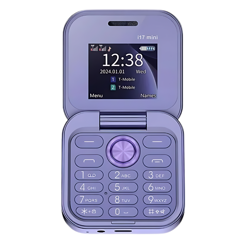 Liten hopfällbar mobiltelefon med dubbla SIM-kort