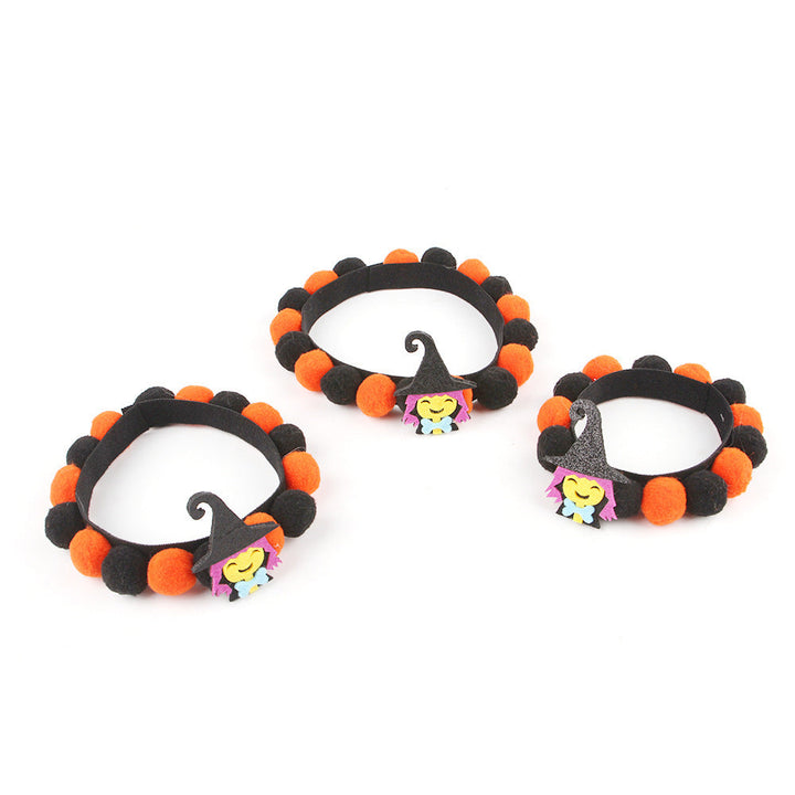 Halloween Husdjurskrage – Justerbar Hund- och Katthalsband med Pumpa- och Skallemotiv