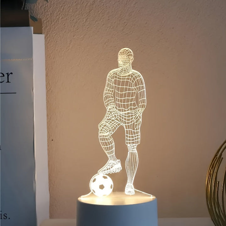 Fotbollsspelare 3D-lampa – För en sportig atmosfär