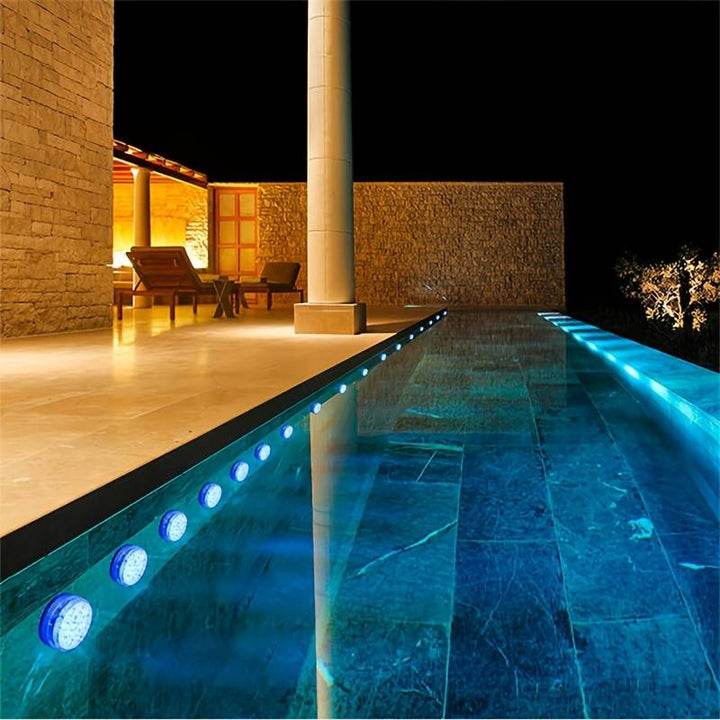 Underwater pool lighting with 10 LEDs