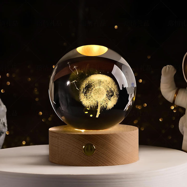 Luminös Kristallkula LED Nattlampa Dekor