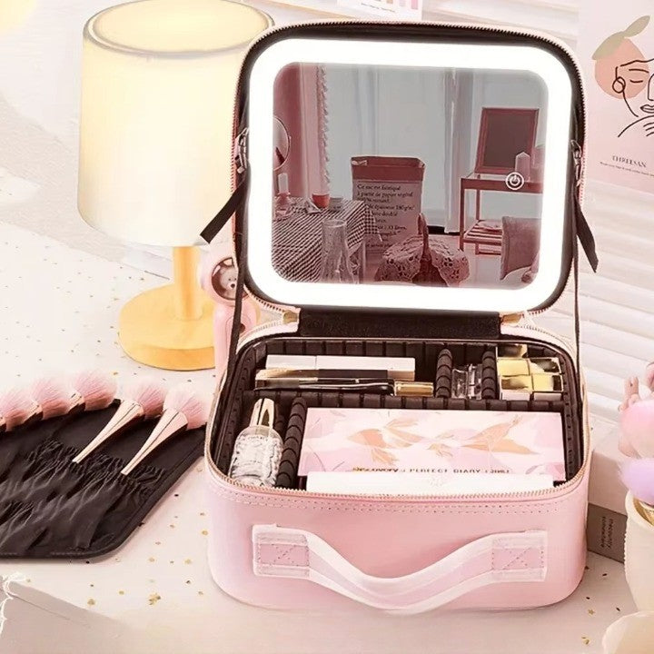 LED Spegel Resa Makeup Organiser Väska