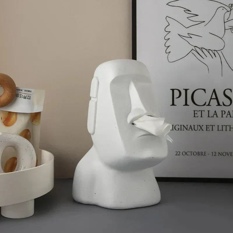Tissue box i design av påskö-statyer
