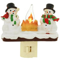 Jul Snögubbe Och Lägereld Nattlampa Gåva för barn