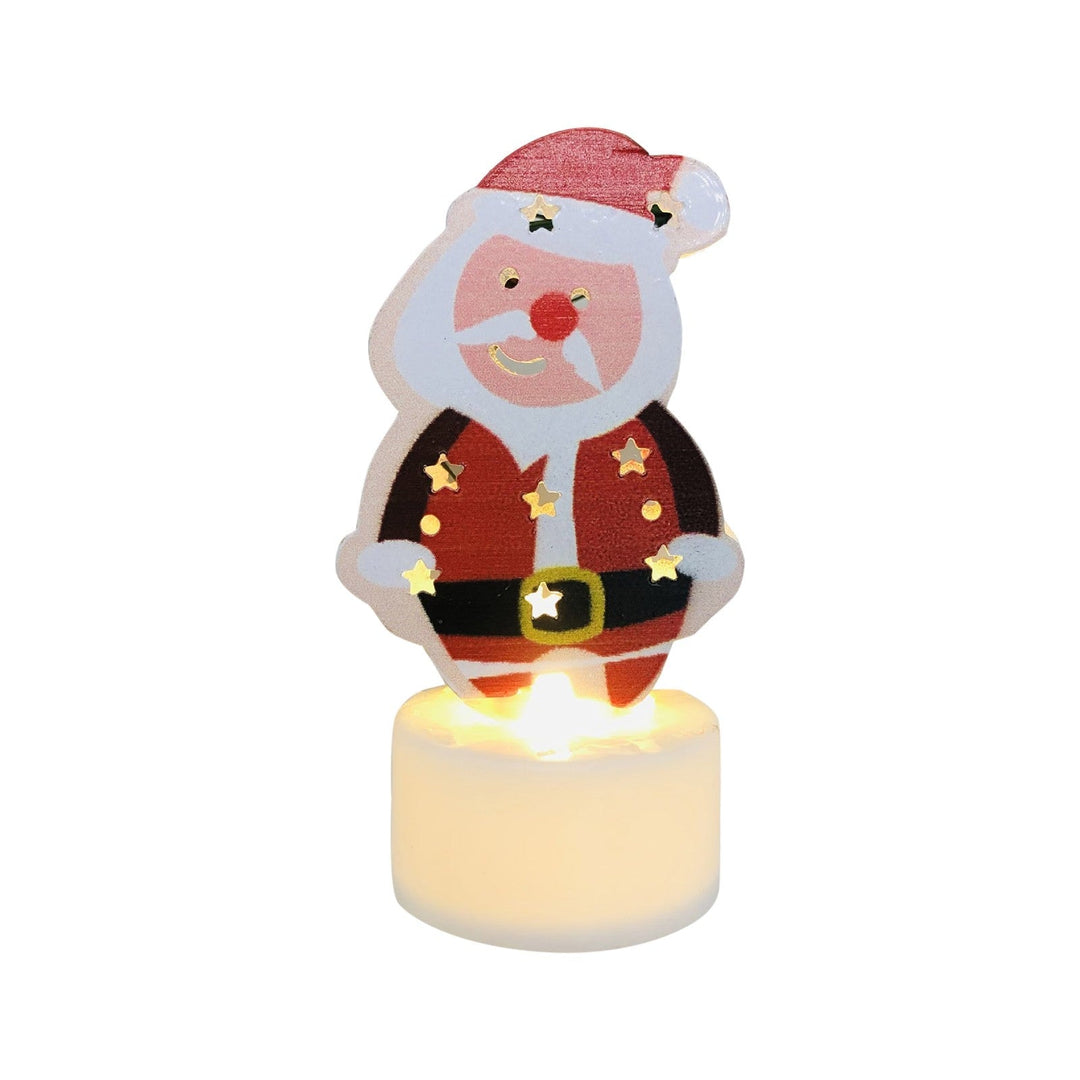 Elektroniska LED-julljuslampor - Set med 10 – Charmiga tomte-, snögubbe- och träd-nattlampor för festlig heminredning, fester och trädgårdsdekoration