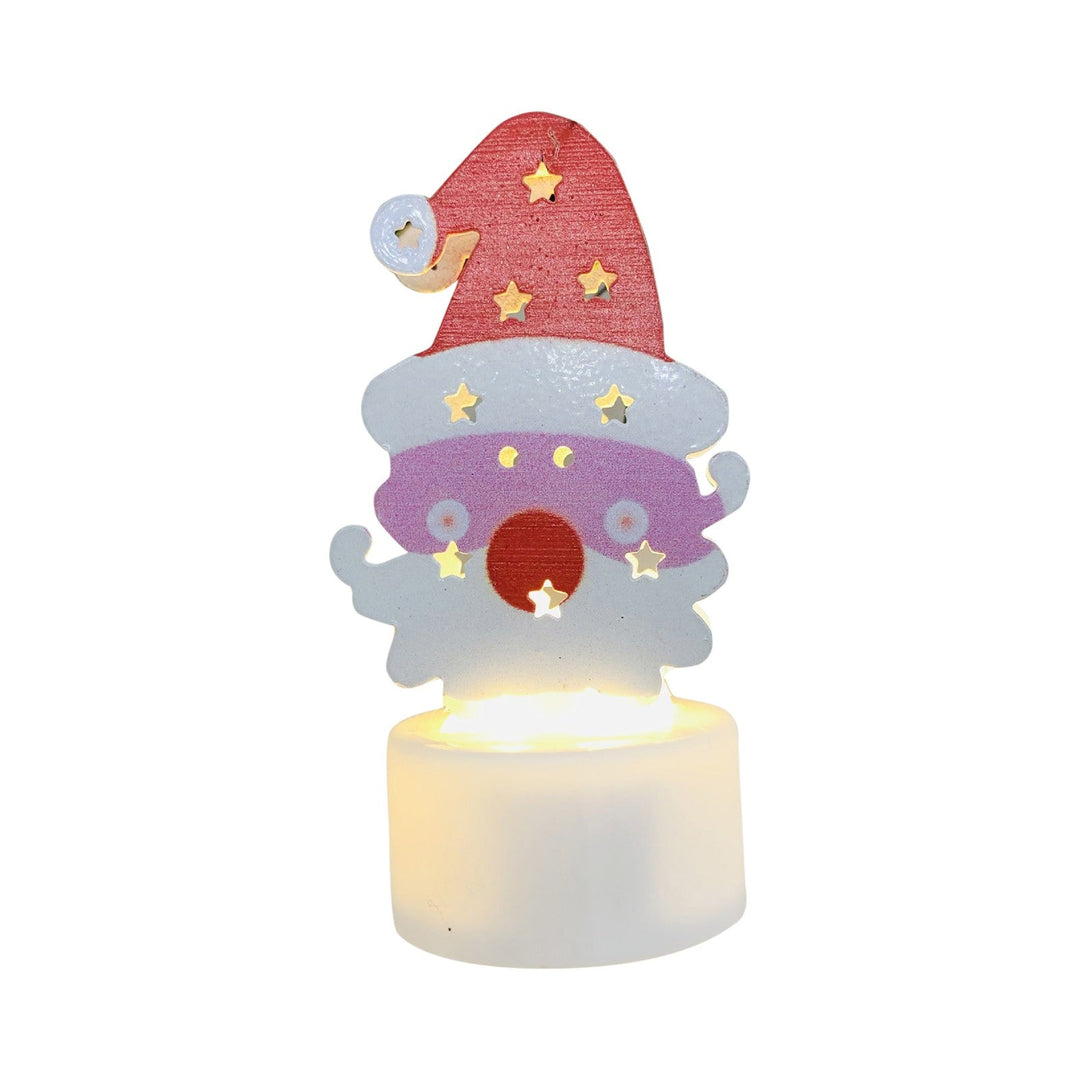 Elektroniska LED-julljuslampor - Set med 10 – Charmiga tomte-, snögubbe- och träd-nattlampor för festlig heminredning, fester och trädgårdsdekoration