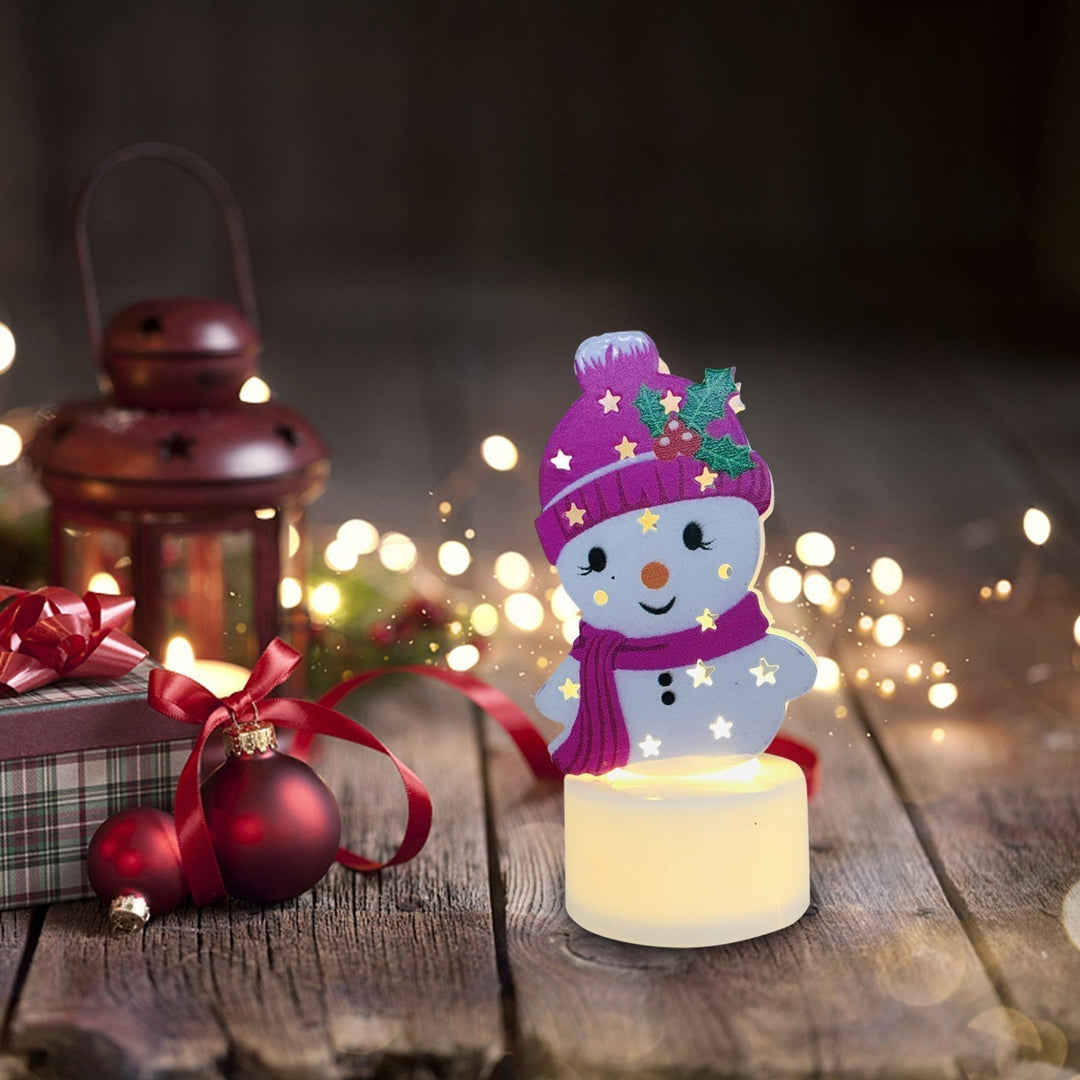 Elektroniska LED-julljuslampor - Set med 10 – Charmiga tomte-, snögubbe- och träd-nattlampor för festlig heminredning, fester och trädgårdsdekoration