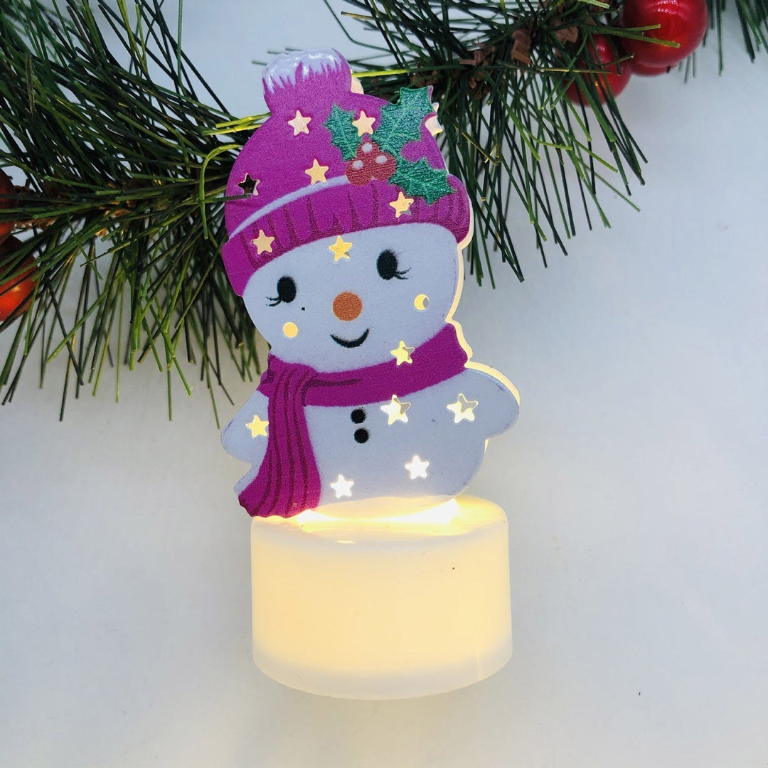 Elektroniska LED-julljuslampor - Set med 10 – Charmiga tomte-, snögubbe- och träd-nattlampor för festlig heminredning, fester och trädgårdsdekoration