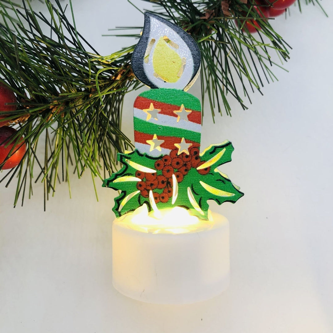 Elektroniska LED-julljuslampor - Set med 10 – Charmiga tomte-, snögubbe- och träd-nattlampor för festlig heminredning, fester och trädgårdsdekoration