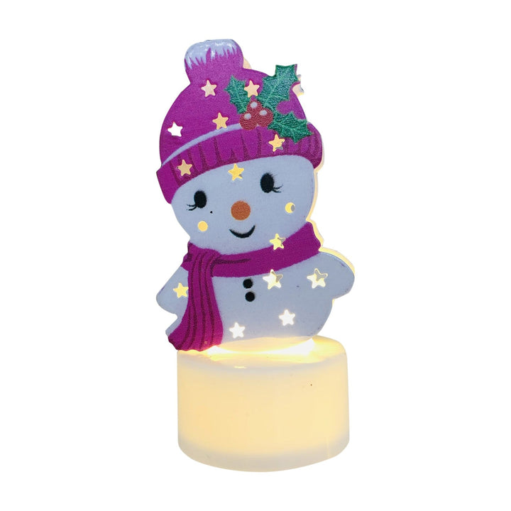 Elektroniska LED-julljuslampor - Set med 10 – Charmiga tomte-, snögubbe- och träd-nattlampor för festlig heminredning, fester och trädgårdsdekoration