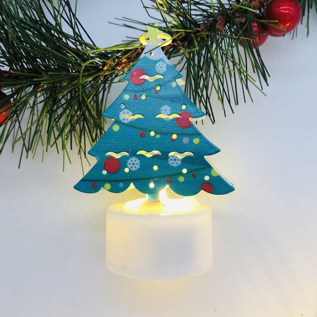 Elektroniska LED-julljuslampor - Set med 10 – Charmiga tomte-, snögubbe- och träd-nattlampor för festlig heminredning, fester och trädgårdsdekoration