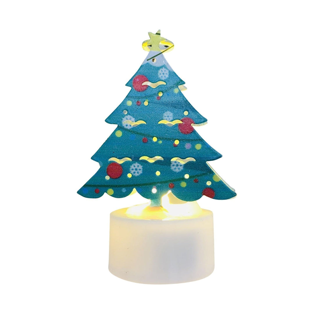 Elektroniska LED-julljuslampor - Set med 10 – Charmiga tomte-, snögubbe- och träd-nattlampor för festlig heminredning, fester och trädgårdsdekoration