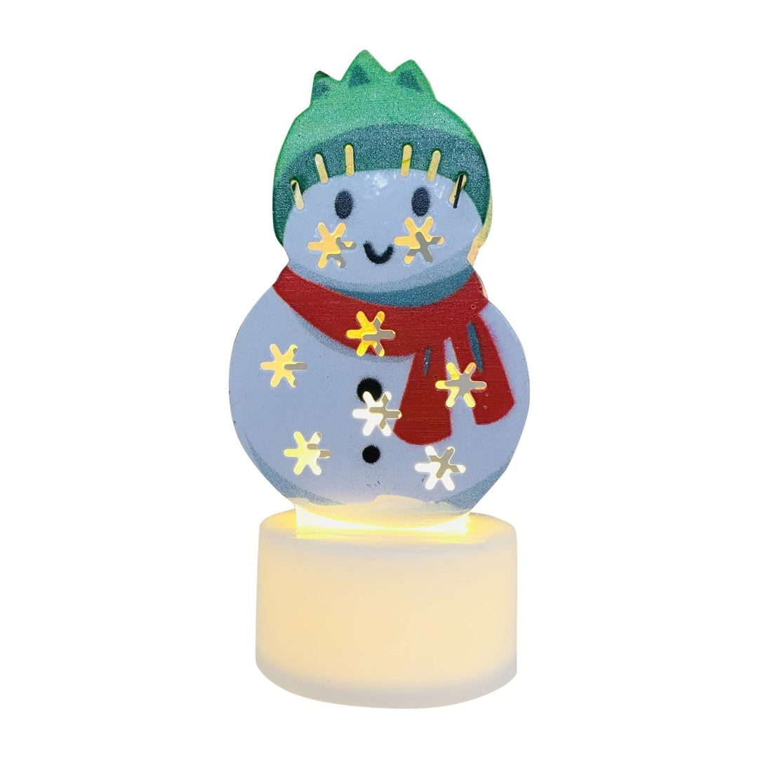 Elektroniska LED-julljuslampor - Set med 10 – Charmiga tomte-, snögubbe- och träd-nattlampor för festlig heminredning, fester och trädgårdsdekoration