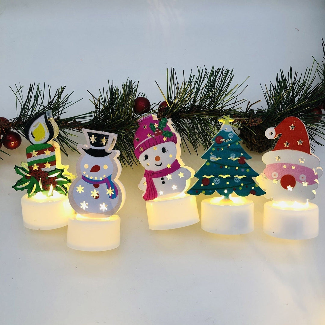 Elektroniska LED-julljuslampor - Set med 10 – Charmiga tomte-, snögubbe- och träd-nattlampor för festlig heminredning, fester och trädgårdsdekoration