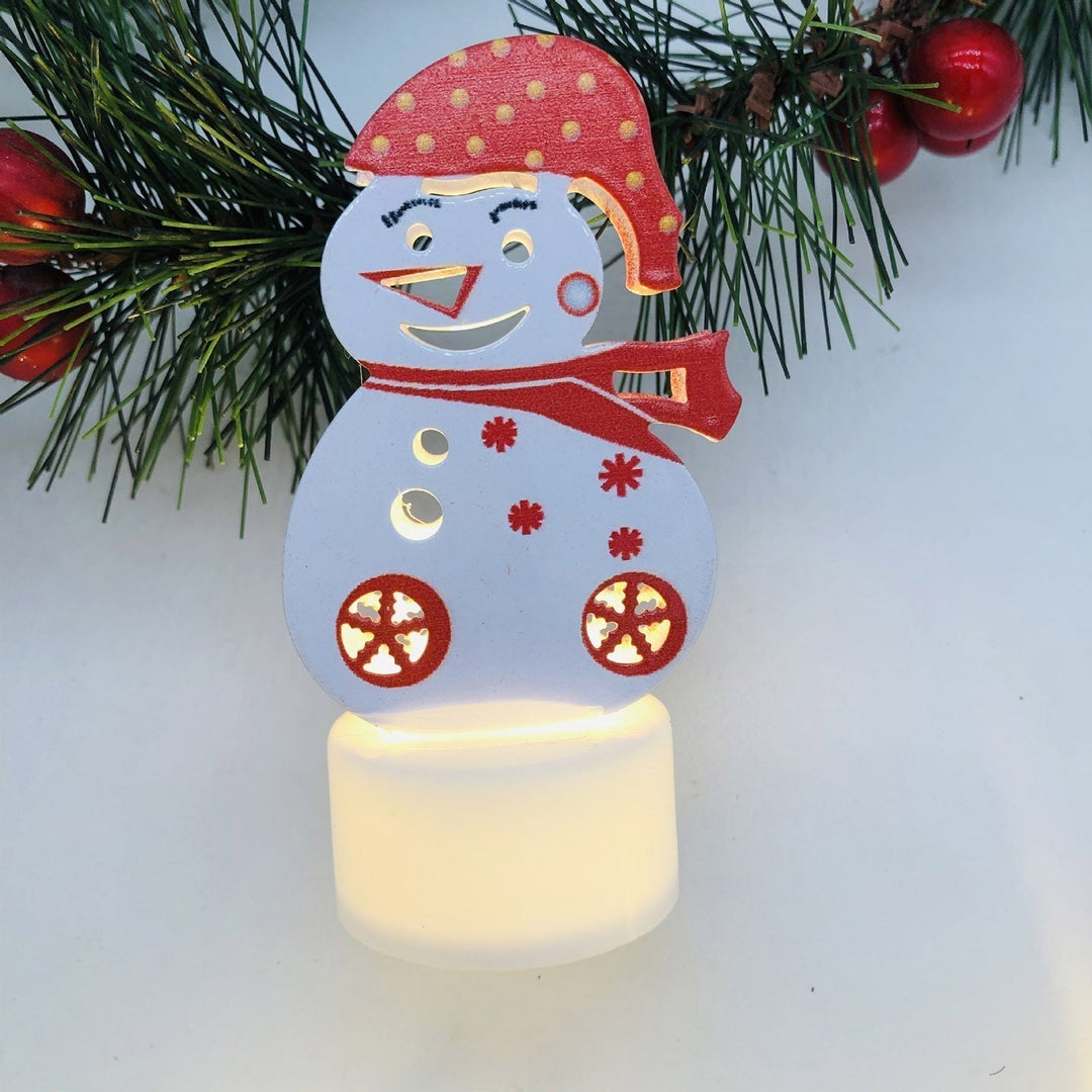 Elektroniska LED-julljuslampor - Set med 10 – Charmiga tomte-, snögubbe- och träd-nattlampor för festlig heminredning, fester och trädgårdsdekoration
