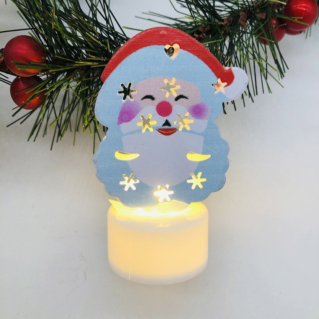 Elektroniska LED-julljuslampor - Set med 10 – Charmiga tomte-, snögubbe- och träd-nattlampor för festlig heminredning, fester och trädgårdsdekoration