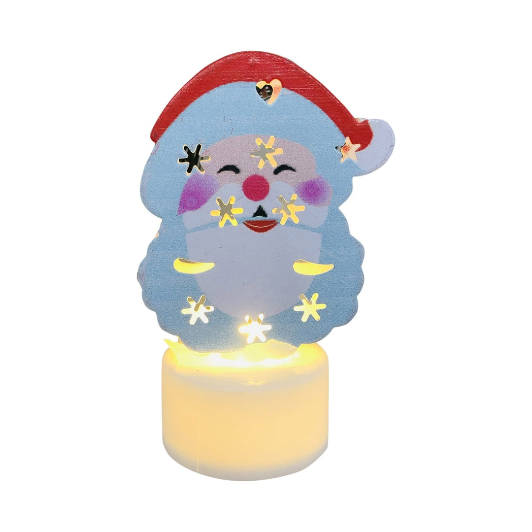 Elektroniska LED-julljuslampor - Set med 10 – Charmiga tomte-, snögubbe- och träd-nattlampor för festlig heminredning, fester och trädgårdsdekoration