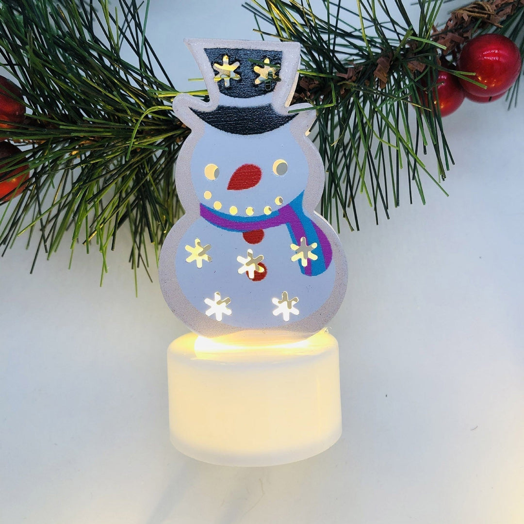 Elektroniska LED-julljuslampor - Set med 10 – Charmiga tomte-, snögubbe- och träd-nattlampor för festlig heminredning, fester och trädgårdsdekoration