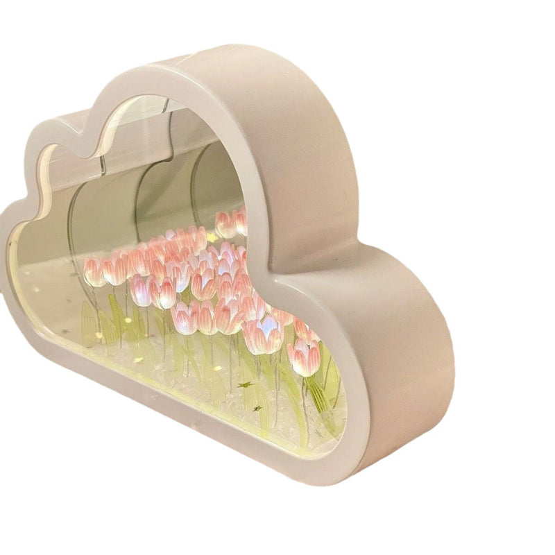 LED Bordslampa Floral Infinity Spegel Ljus