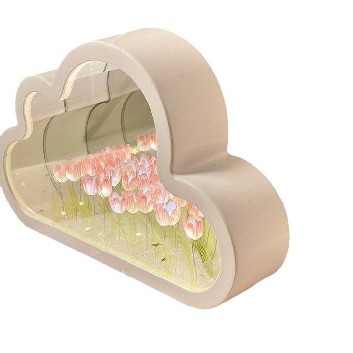 LED Bordslampa Floral Infinity Spegel Ljus