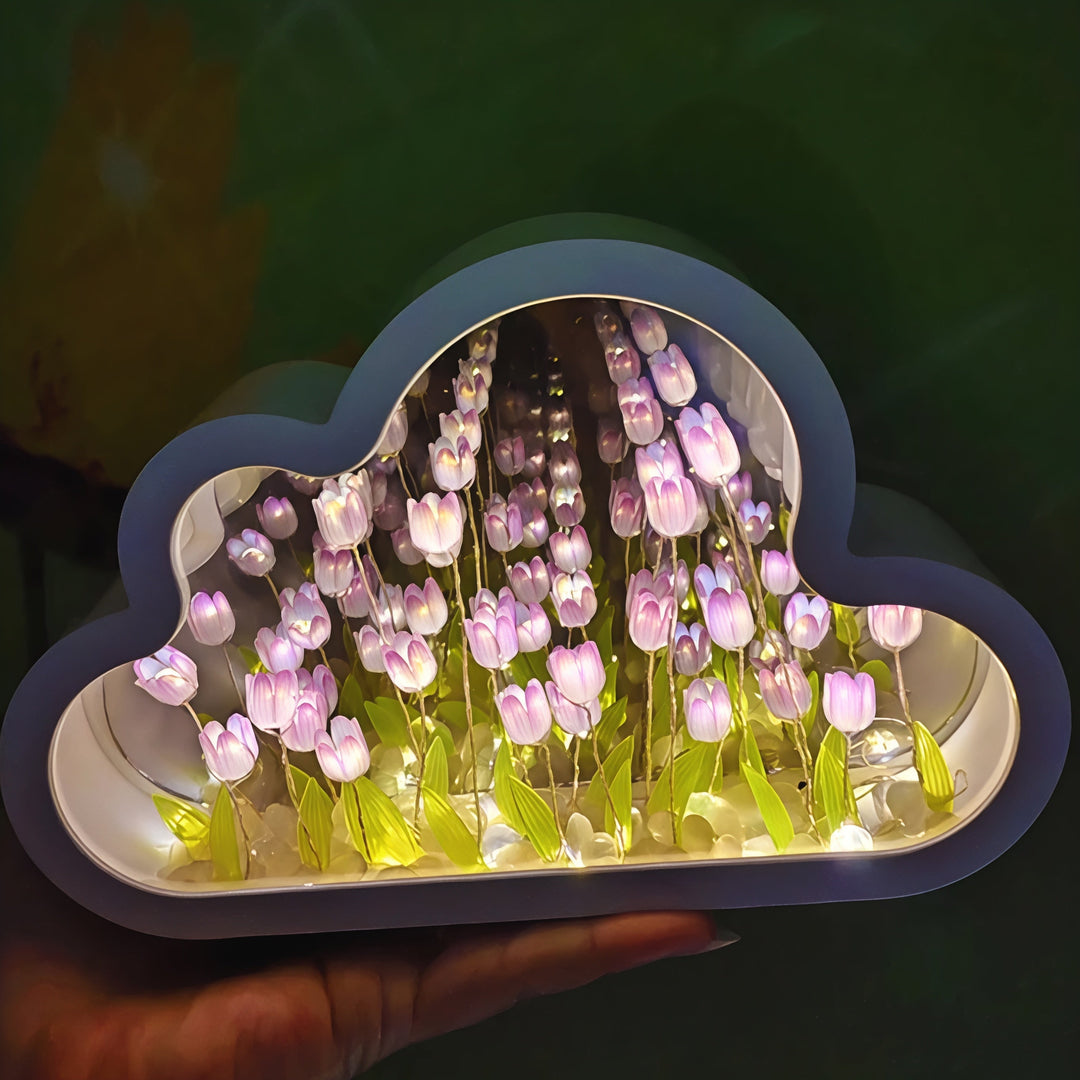 LED Bordslampa Floral Infinity Spegel Ljus