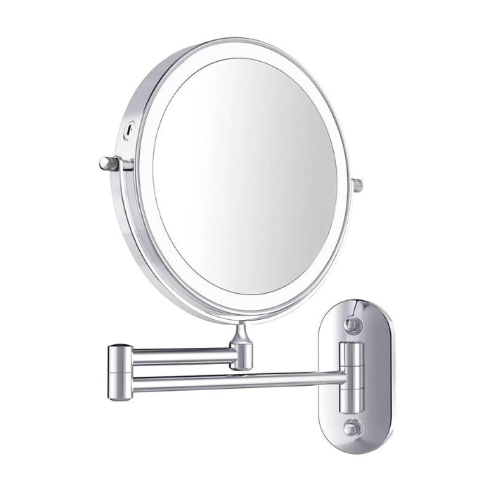 Evida LED Förstoringsspegel med Kromfinish – Uppladdningsbar Sminkspegel för Precisionsmakeup & Hudvård