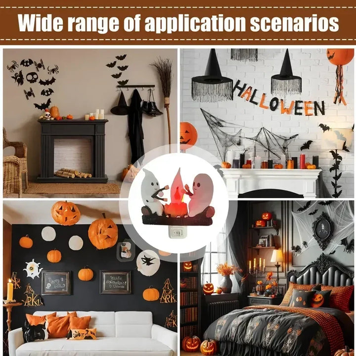 Halloween Spökläger Eldkorg Nattljus