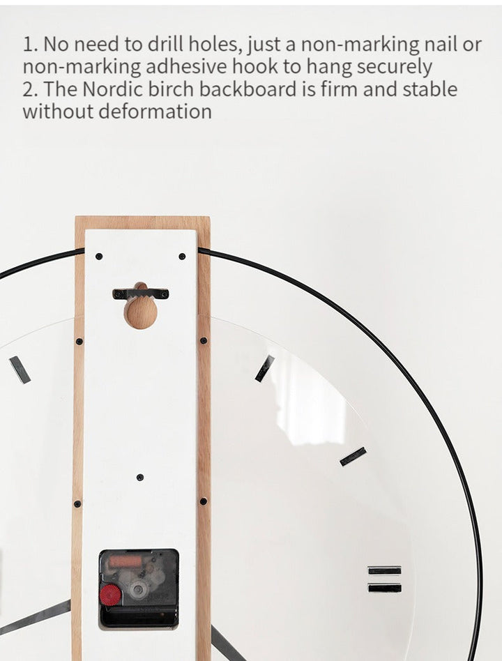 Solid Trä Nordisk Väggklocka 40cm