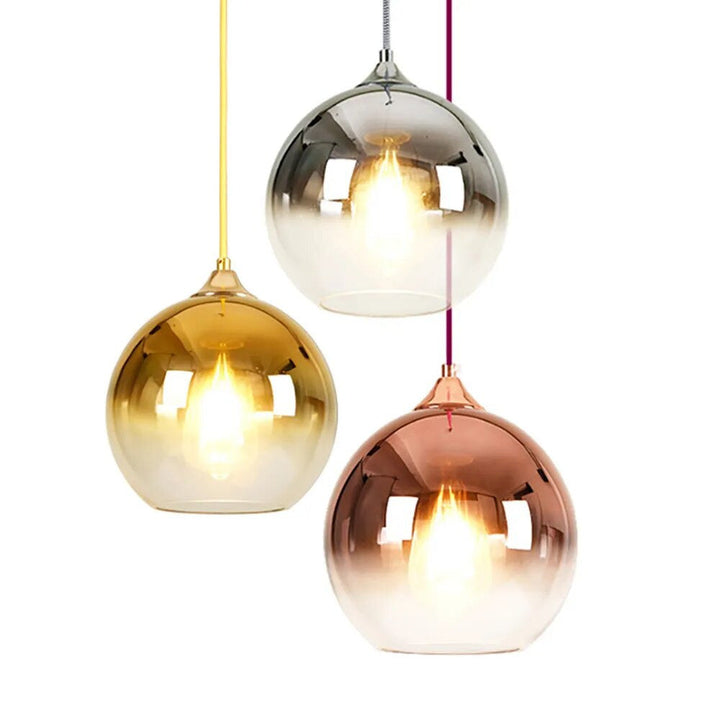 Glas Taklampa i Kopparfinish