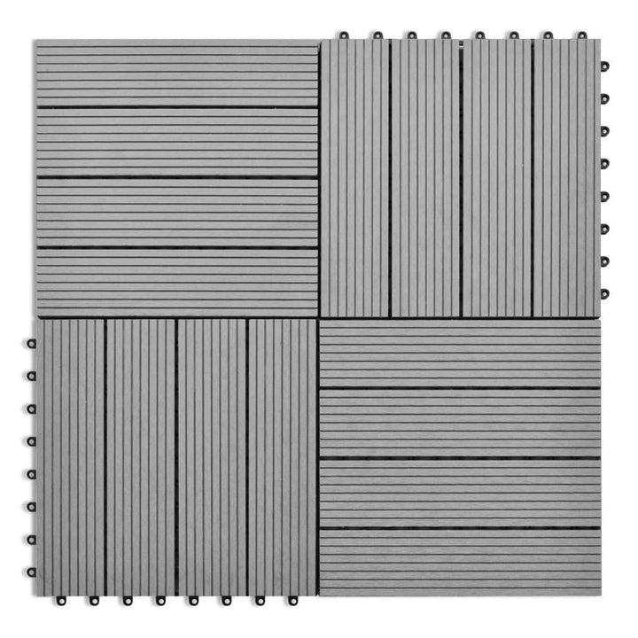 WPC-plattor 30x30cm 11st 1m2 grå